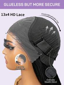 OQ Hair Wear And Go 无胶假发 13x4 高清蕾丝前假发 180% 密度 8-16 英寸短款假发 水波纹 无需胶水 自然色 预剪预拔发际线 打造自然妆容 适合女性浪漫之旅 - SNatural - 查看 5