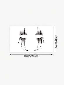 1 Piece Of Halloween Funny Spider Claw Ink Spotted Eyeliner Face Temporary Tattoo Sticker Suitable For Carnival Party Cosplay Horror Spider Weaving Horror Waterproof And Sweatproof Temporary Tattoo Sticker - Black - View 2