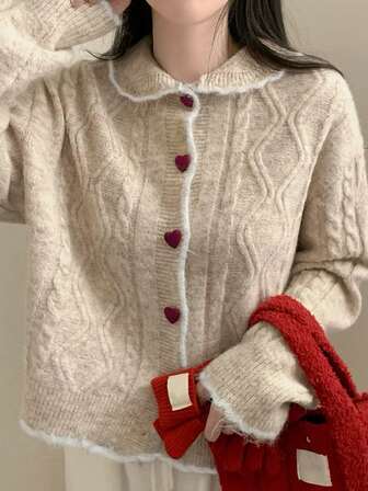 复古撞色针织衫，叠穿设计，长袖加厚套头衫，秋冬款