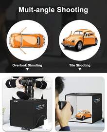 Foldable Photo Studio Light Box 30x30x30cm Portable Mini Shooting Tent Kit With LED Ring Light, CRI97, 6 Color Backdrops & Dimmable Lighting For Jewelry, Product Photography, Online Sellers - 1ft * 1ft - View 5