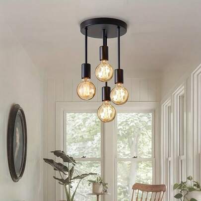 Iron Branch Ceiling Light, Suitable For Dining Room, Living Room, Cafe, Bar, Foyer, Corridor, Balcony