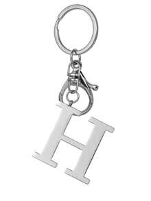 1pc Elegant Silver Letter Keychain, A-Z Alphabet Pendant, Fashionable Alloy Key Chain, Can Be Hung On Bags Or Car Keys, Perfect Accessory For Daily Use, Also A Great Gift For Couples, Friends And Family - Multicolor - View 27