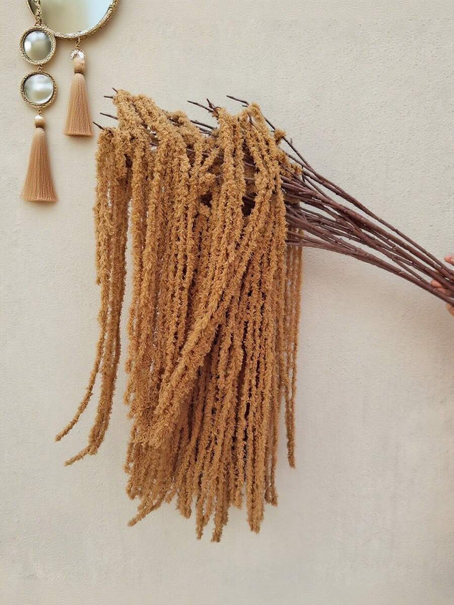 MEHELANY 1件棕色仿真紫藤花吊坠，感伤泪滴吊坠植物，丝绸仿真苋菜婚礼吊坠，酒红色婚礼花卉，瀑布式婚礼花束，适用于婚礼背景装饰、酒店装饰、DIY插花、花瓶填充、墙面装饰、母亲节、生日、派对、礼物（纱线材质人造花）