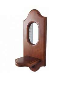 رف حائط ديكور - حامل شموع بطراز فرنسي، للغرفة المعيشية، غرفة النوم، المقهى (عيد الهالوين، عيد الميلاد، )، فن الحائط | رف نباتات خشبي لعرض الشموع | مرآة حائط عتيقة | هدية ترحيب ساحرة/منزلية - الشموع غير مشمولة