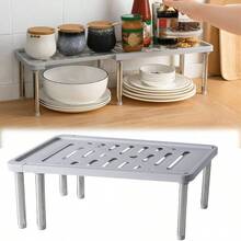 Expandable Shelf Organizer, Spice Rack Organizer, Expandable Drainage Trough Storage Rack, Layered Rack, Suitable Expanding 31 - 61cm, Suitable Kitchen, Living Room, Bathroom - Initial - View 2