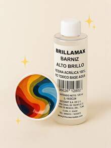 Barniz alto brillo Brillamaz resina acrílica acabado brillante y terso uso en cerámica madera cartón manualidades protección duradera pintura artística profesional - barniz alto brillo - Ver 2