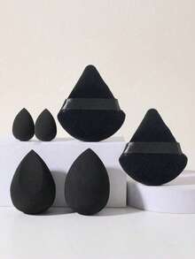 mik&joe 6 pièces Ensemble d'éponges de maquillage triangulaires, éponge de maquillage, houppette de poudre, houppette de poudre libre, houppette de poudre compacte, éponge de maquillage, texture douce et moelleuse, houppette pour les doigts, outils de maquillage, éponge de fixation, houppette pour les doigts en flacon, houppette de poudre douce, houppette de poudre à double usage sec et humide, outils de maquillage, produits de beauté, houppette de poudre, coussin d'air, outils de maquillage multifonctionnels, produits de beauté et de soins de la peau, éponge de maquillage, outils de nettoyage du visage, outils de maquillage, rangement de voyage, convient pour le maquillage, palette d'ombres à paupières, applicable au visage et au corps, outils de maquillage