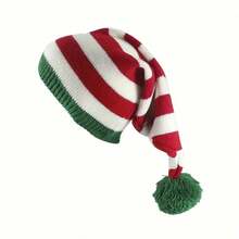 2pcs Festive Christmas Knit Beanie Hats For Adults, Santa Claus Crochet Caps, Holiday Party Supplies, Hand Wash Only, Polyester Material, No Feathers, Electricity-Free Use, Christmas Clothes, Christmas, Santa Claus - Multicolor - View 6