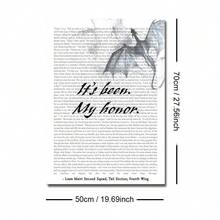 1 tấm tranh có khung/không khung "It's Been My Honor Fourth Wing Quote Poster" in trên vải canvas, hình rồng, tranh treo tường theo phong cách sách, tranh in chữ tối giản dành cho người yêu sách, căn hộ, phòng khách, phòng ngủ, trang trí nhà hiện đại - Nhiều màu - Xem 8