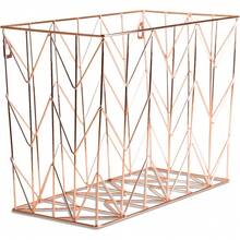 Hanging File Desk Organizer, Wire Metal, Copper/Rose Gold - 854U02-06
