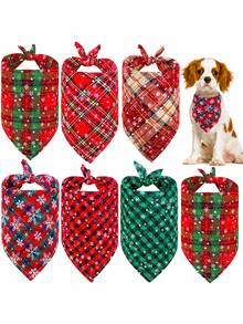 6 sztuk świątecznych, limitowanych, trójkątnych szalików dla zwierząt, szalik dla psa, wzór płatka śniegu, trójkątny szalik dla zwierząt, odpowiedni na zimową dekorację na imprezę świąteczną