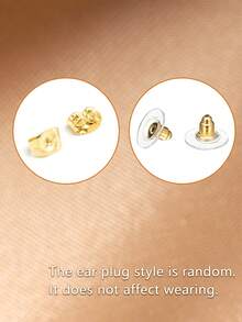 Bộ 6 đôi bông tai hình ngôi sao và mặt trăng bằng đá Cubic Zirconia sáng bóng, màu đồng sang trọng, quà tặng cho phụ nữ. - Phong cách 2 - Xem 6