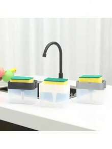 1 Pc Kitchen Dish Soap Dispenser And Sponge Holder, Dispenser Pump With Sponge C - one-size - View 3