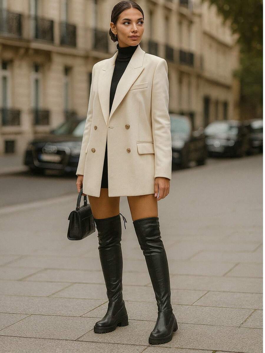 Women's Over-The-Knee Boots In Stretch Napa Leather | Black - 34 To 42 - 黑色 - 查看 1