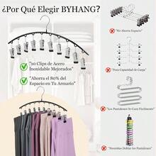 4 Pack Organizador Closet, Organizador de Closet, Ganchos para Pantalones, con 10 Clips, Organizadores para Metal Puede Sujetar Pantalones, Faldas, Sombreros - 4 Pago - Ver 6