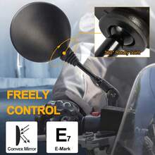 Espejo retrovisor de motocicleta - Diseño ajustable y plegable de 360°, Espejo redondo retrovisor lateral de para motocicletas, Espejos de bicicleta