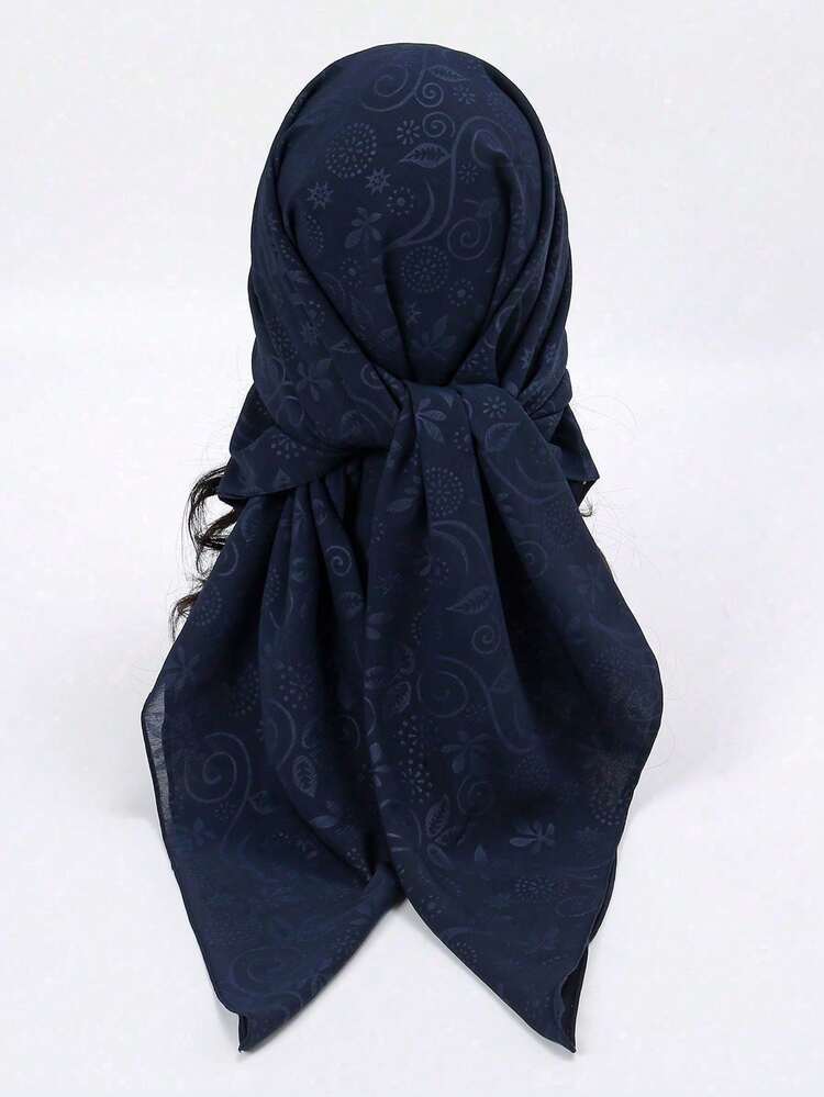 1pc Women Bandana Paisley Flower Embossed Fringed Chiffon Scarf, Versatile For Daily Use As Head Wrap, Bag Accessory, Neck Scarf For Dress,Beach,Holiday - Multicolor - View 6