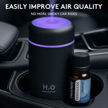 Mini Car Humidifier + DeepOcean™ Oil*1 | Refresh & Purify Kit For Smoky Cars – Aromatherapy Diffuser With Ocean Scent For Driving Relaxation Dazzle Color Humidifier + Aroma Diffuser + DeepOcean Essential Oil - Xanh đậm - Xem 8