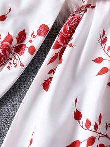 Tween Girls' Rose Embroidered Casual Dress, Autumn