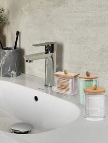 3 Piecesswab Storage Box Set Is Suitable For Storing Round Swabs, Makeup Pads, Dental Floss Picks, Etc., And Is Perfect For Bathroom Vanity Storage. - Multicolor - View 2
