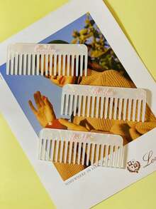 1pc Personalized Elegant Ladies' Vintage Acetate Comb (With Custom Name Text), 3D Text Craftsmanship – This Unique Hair Accessory For Women Is An Excellent Gift For Her, Suitable For Birthdays And Ideal For Gifting To Bridesmaids, Brides, Mothers, Teachers, And Friends. It Also Makes A Great Christmas Gift. - Pink - View 4