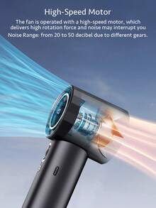 AOYI 便携式手持风扇，迷你涡轮风扇，夏季个人降温风扇，1-100档风速可调，1800mAh可充电电池，强劲风力，数字显示，适用于工作、学习、居家、办公、旅行、海滩、度假、夏季炎热天气 - 彩色 - 查看 4