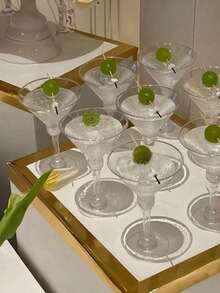 Pahare elegante din plastic pentru Martini, de 140 ml - potrivite pentru cocktailuri, șampanie și deserturi - reutilizabile, ideale pentru nunți, Ziua Îndrăgostiților și petreceri