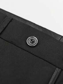 Men's Suits, Men's Business Casual Style, Including Solid-Color Suit Jackets And Trousers. Elegant Men's Suits, Suitable For Work Commuting, Casual Occasions, Weddings, Dances, And Business Venues. - màu đen - Xem 10