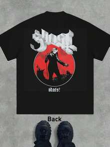 Ghost Rats Band Apparel T-Shirt, Herrenmode, lässig, doppelseitiger Druck, Rundhalsausschnitt, 220 g/m² Baumwolle, T-Shirt (1 Stück)