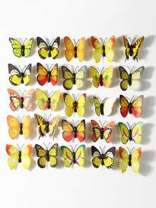 50pcs 3D Removable Butterfly Wall Stickers, Suitable For Home, Room, Bedroom, Party Decoration, 6CM