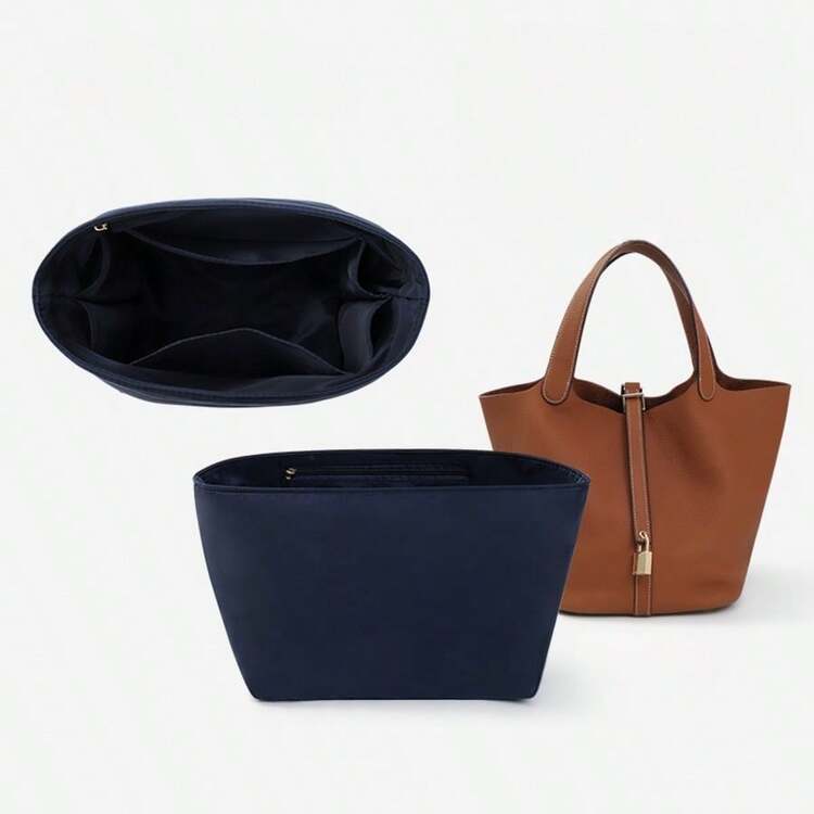 适用于 Picotin 18/22 缎面包的钱包收纳袋，适用于 Picotin 包的轻便钱包，女士必备奢华手提包，柔软触感内衬，带多个口袋，秋季 - 彩色 - 查看 13