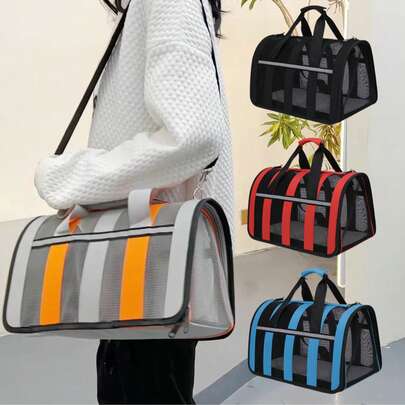 大容量猫咪背带包，四季皆宜户外宠物透气便携斜挎包，可折叠手提式犬猫背带包