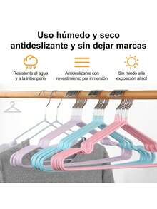 1/10/20 piezas Ganchos metálicos antideslizantes para secar, aptos para el hogar y la cuerda de tender, pueden colgar ropa de niños y adultos - Multicolor - Ver 1