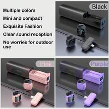 HITOZON Mini Professional Wireless Lavalier Microphone With Charging Case, Compatible With IPad, Android Devices | Smart Noise Cancellation, Status Display, Magnetic Rotatable Clip, Long Battery Life | Suitable For Video Recording, Vlogging, Teaching, Interviews, Podcasts, Etc. - One Size - View 5