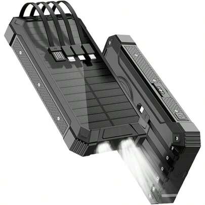 Cargador solar portátil, esencial para camping, al aire libre, viajes, camping, senderismo, trabajo de campo, regalos, cumpleaños