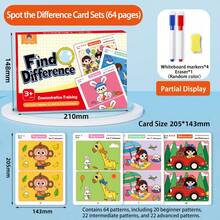 Party Find The Difference PK Game, Multi-Person Party Game, Board Game Card Competition Game, Find The Difference Concentration Training Cards, Equipped With Erasable Pen And Eraser - Multicolor - View 2