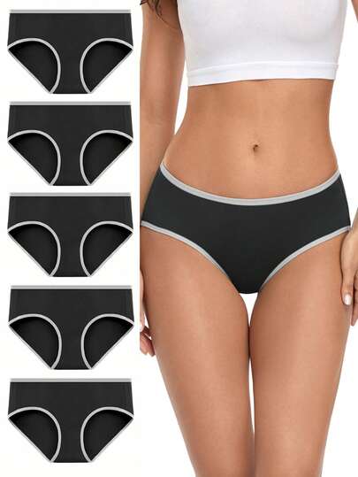  5 Pcs Wirarpa Ladies Cotton Underwear Low Rise Stretch Knickers For Women Soft Brief Panties Multipack