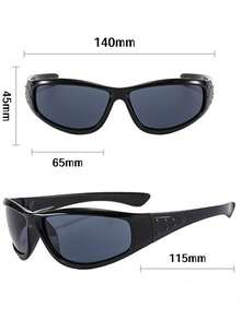 1 PC Women's Acrylic Wrap Shape Y2K Outdoor Cycling Fashion Glasses For Daily Outdoor Sports Use Halloween For Summer Beach Vacation,Outdoor,Travel Shades Street Y2k Style Oversized Wrap Frame For Music Festival Preppy Style For Back To School - 黑色 - 查看 6