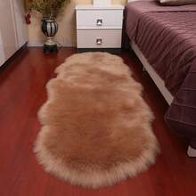 1pc Faux Fur Area Rug, Available In Multiple Colors, 180cm Long X 60cm Wide, Non-Slip, Hand/Machine Washable, Wavy Shaped Carpet For Living Room, Bedroom, Bedside, Sofa, Kids Room, Wedding, Christmas, Fireplace, Dining Table, Plush Soft Luxury Home Decor Kitchen Rug