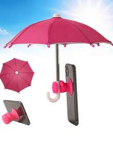 1/2/5pcs Phone Umbrella For Sun, Phone Clamp Umbrella, Outdoor Waterproof Sunshade Umbrella With Phone Holder, Anti-UV Mini Umbrella For Light Rain, Universal Phone Sun Visor, Mini Pink Umbrella, Mobile Phone Stand Umbrella, Outdoor Anti-Glare Phone Sun Shade, Travel Essentials, Workout, School Supplies, Holiday, Camping, Vacation Accessories - Multicolor - View 13