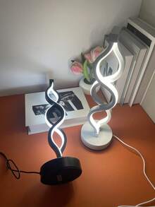 1pc Aluminum Alloy 3-Color Stepless Dimming Seaweed Desk Lamp, Asymmetrical Lamp, Spiral Lamp, Office Lamp, USB Powered, Reading Lamp, Dining Table/Bar Lamp, Holiday/Christmas Gift