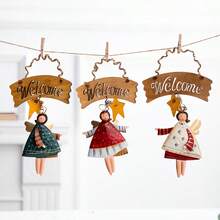 1 Painted Metal Angel Ornament Christmas Tree Decor & Holiday Craft Scene Accent Seasonal Decor, Room Accent, Home Decor Office Decor, Theme Party Decor Christmas Ornament (Random Style Shipped) - Multicolor - View 8