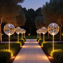 10/20 Pack LED Balloons, 24 Inches Light Up Balloons, Clear Helium Bobo Balloons, Glow Bubble With String Lights For Valentines Day, Halloween, Christmas, Wedding, Birthday Party Decoration - 彩色 - 查看 1