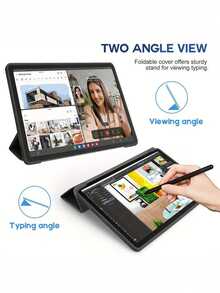 3-Fold Flip Tablet Protective Case, Compatible With Samsung Galaxy Tab A9 Plus A8 A7 Lite S M-T220 X110 X210 X200, Ultra-Thin Faux Leather Tablet Protective Case, Compatible With Samsung Galaxy Tab/MatePad/Honor Pad/ Tab/Redmi/ Tablets - Black - View 6