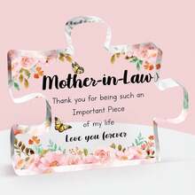 Best Gift For Grandma, Mom, Aunt And Sister - Puzzle-Shaped Acrylic Decor, Elegant Pink Flower And Butterfly Design, Conveys Love, Simple Home Decor, Thoughtful Gift For Desk Or Bookshelf, Perfect For Birthday, Thanksgiving, Mother's Day - Pink - View 18