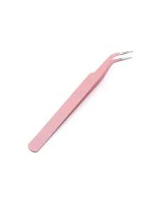 2pcs Angled Eyebrow Tweezers & Lash Applicator Tool, Precise Facial Hair Removal Tool For DIY Scrapbooking, Jewelry Making, Beading, Colorful Craft Projects And Home Beauty Use, Durable Structure Curved Lash Tweezers For Easy Lash Application And Removal