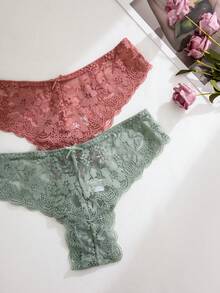 Quần lót bikini ren hoa nhiều màu cạp trễ cho nữ 7 chiếc/gói - Nhiều màu - Xem 5