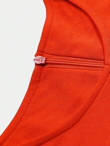 GLOURI Women's Orange Bodycon Midi Dress - Keyhole Neck & Long Sleeves With Flared Hem | Vintage Elegant Figure-Hugging Party Dress For Weddings Guest & Date Nights & Halloween - trái cam - Xem 4