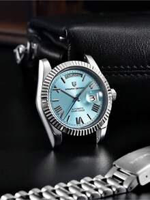 PAGANI DESIGN Men's Watch New Rose Gold DD36 Mechanical Automatic Sapphire Crystal Waterproof 316L Stainless Steel Watch For Men PD-1752 - Bạc băng xanh - Xem 3