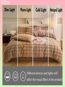 3 件套床上用品 - 1 个羽绒被套和 2 个枕套，柔软舒适的家纺，多种颜色可选，适用于宿舍、卧室、简约时尚的家居装饰，可机洗，无需填充物 - 人造毛皮/羽绒替代羽绒被套套装，毛绒羽绒被套套装，1 个带拉链封口的羽绒被套和 2 个枕套，不含被子，单人床、全尺寸、特大号、大号，返校床上用品 - 咖色 - 查看 7